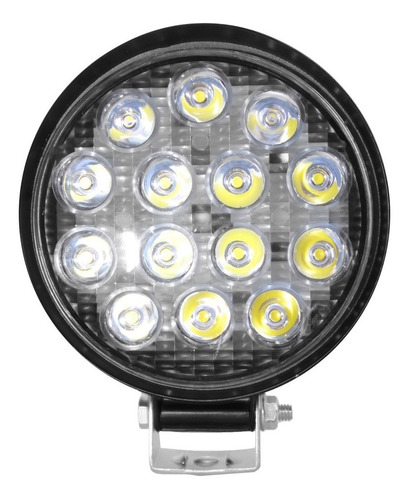 Farol Milha Led Redondo 14 Leds Jeep Carro Moto 42w 12v/24v