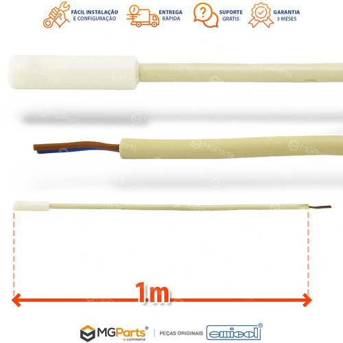Kit Termostato Bimetal Sensor 10k Geladeira Brastemp Consul