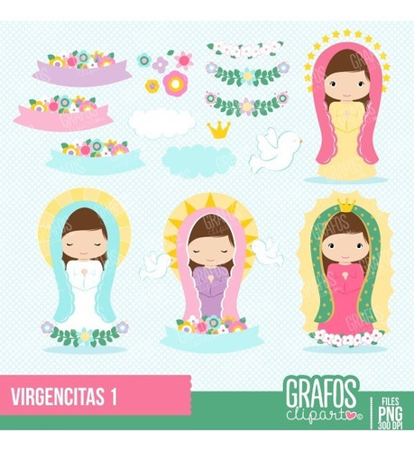 Kit Imprimible Virgencitas Imagenes Clipart Cod 2