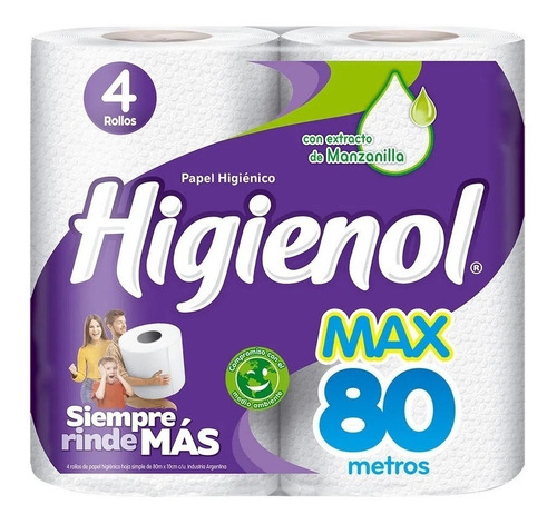 Papel Higienico Higienol Max Plus 4x80 Mts