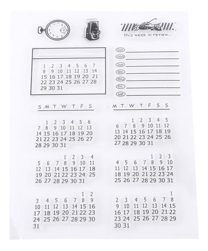 1 Hoja Sello Silicona Transparente Diseño Calendario Para