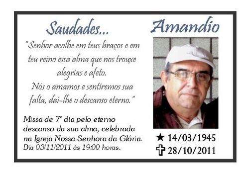 Imagem 5 de 6 de 100 Santinhos De Falecimento