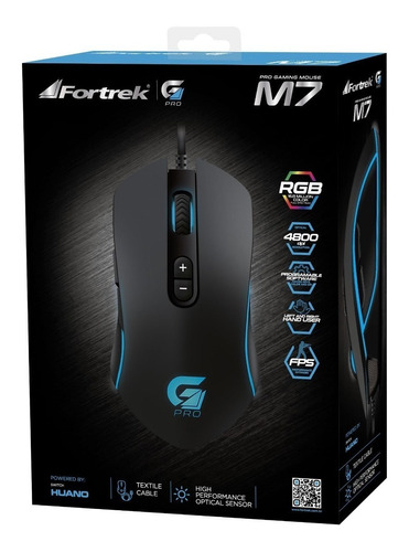 Mouse Gamer Fortrek Gaming Pro M7 Rgb Usb 4800dpi 7 Botões