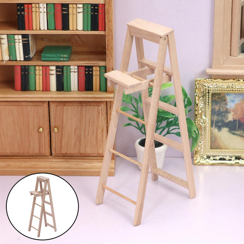 2 Casa De Muñecas Escalera En Miniatura De Madera Mini
