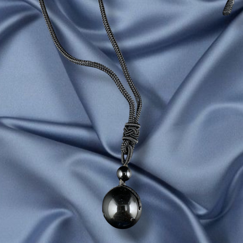 Collar Cuarzo Bolita Whisper Obsidiana Dorada - Poder
