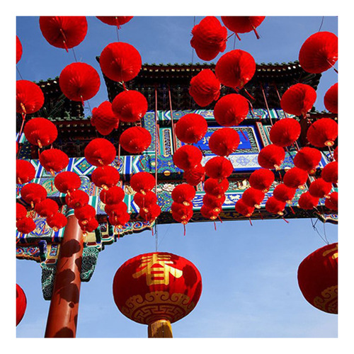 Yi 20 Farolillos Chinos De Papel Rojo, 10 Rojos