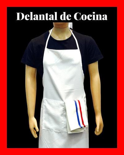 Imagen 4 de 5 de Delantal De Cocina Gastronómico Con Bolsillo, Anti Mancha