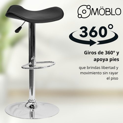 Asiento Desayunador Ecocuero Con Respaldo Alto Banqueta