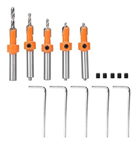 Juego De 5 Brocas Avellanadoras Para Carpintería, Taladro