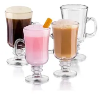 Comprar Irish Juego De 4 Tazas, Copas De Vidrio Para Capuchino Cafe Color Blanco