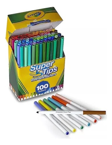 100 Marcadores Lavables Super Tips Crayola 