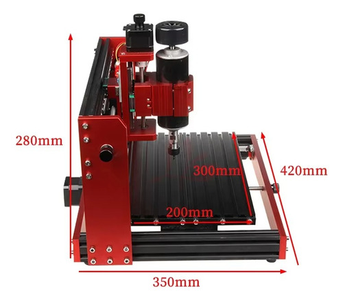 Mini Cnc Router 3020 Plus Roja All Metal Con Spindle De 500w
