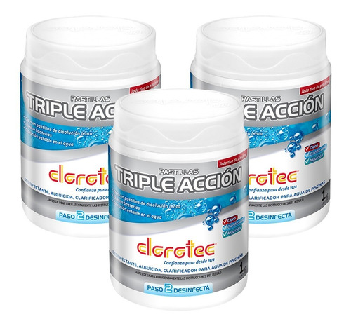 Pastillas Triple Accion Clorotec X 1 Kg  Combo 3 Unidades