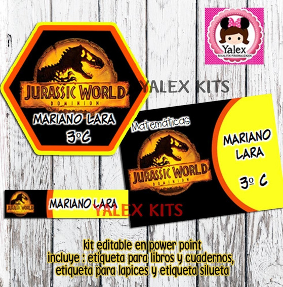 Etiquetas Escolares Dinosaurios | MercadoLibre 📦