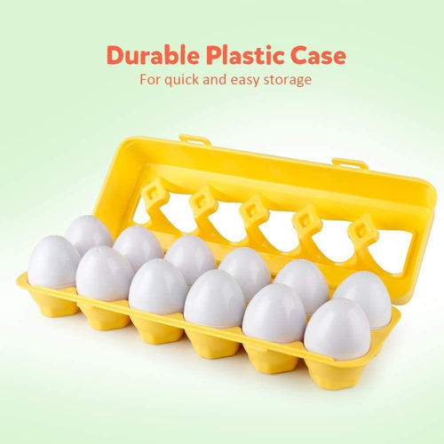 Coogam Juego De 12 Piezas De Huevos A Juego De Color Y Forma