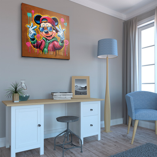 Mickey Mouse Urban Paint Cuadro Canvas 60 X 60 Cm