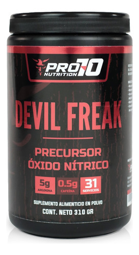 Oxido Nítrico Devilfreak Pro70 Nutrition, 310gr 31 Servicios