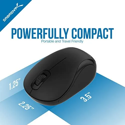 Mouse Sabrent Mini Inalambrico/black