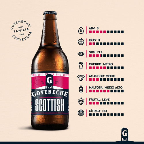 Combo X 6 Cerveza Artesanal Goyeneche 500ml - Scottish Roja
