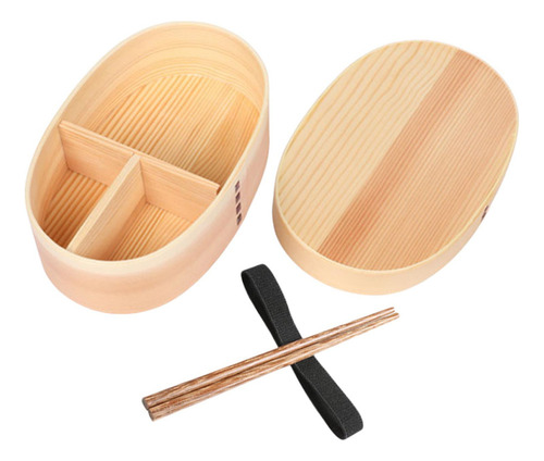 Fiambrera De Madera Estilo Japonés Bento Box , Contenedor