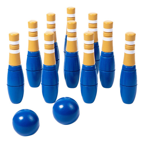 Juego De Bolos De Madera Para Niños, Juegos De Patio