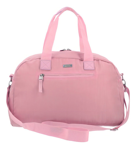 Valija Mediana Chenson 1818 Zilp Rosa Con Asa Hombro Y Mano Lisa