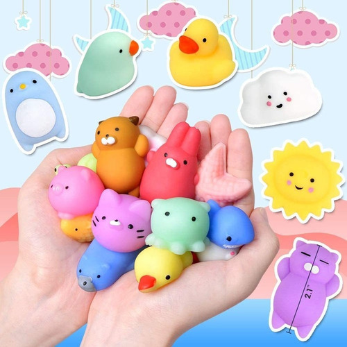 Yu 50pcs Mini Mochi Squishy Squeeze Toy Fidget Toy Kit A