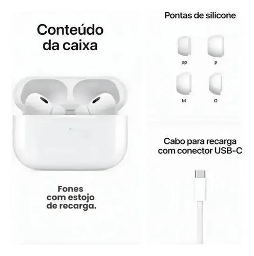 AirPods Pro 2 Versátil Otimiza Áudio Apple Branco Universal