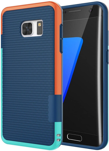 Funda De Silicona Para Galaxy S7 Edge (azul Combinada)