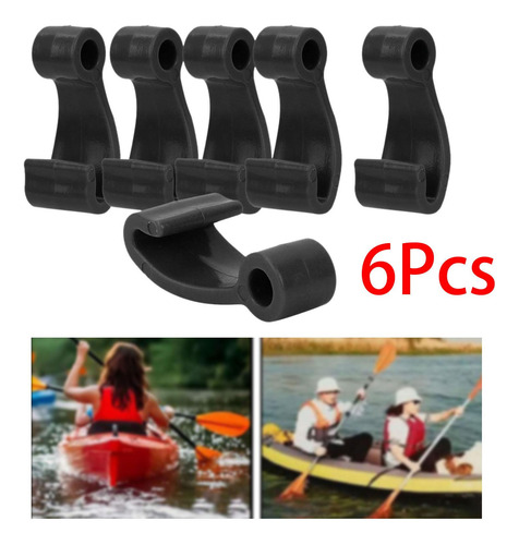 6x Bungee Shock Cord Gancho Ganchos En Forma De J Negro