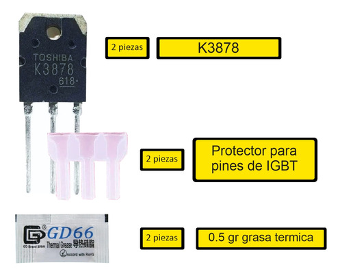 Tránsistor K3878 Igbt Máquina Inversor (2 Piezas )