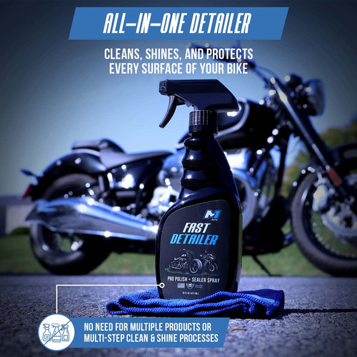 Limpiador Rápido Para Motocicleta Con Paño Microfibra 475 Ml