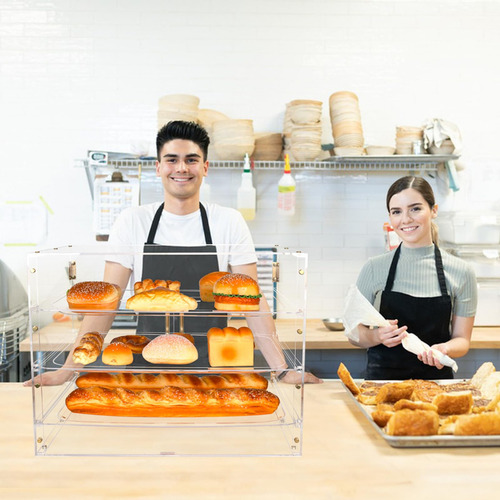 Vitrina De Pastelería Acrílica 3 Niveles Con Puerta