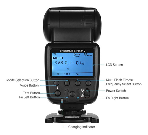 Imagen 7 de 9 de Universal De La Cámara Inalámbrica Flash Speedlite Gn33 Lc
