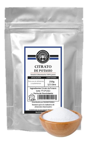 Citrato De Potasio (250gr) 100% Puro - g a $76