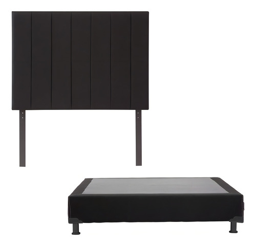 Cabecera King Size Dicasa Argos Negro + Box Dicasa Black