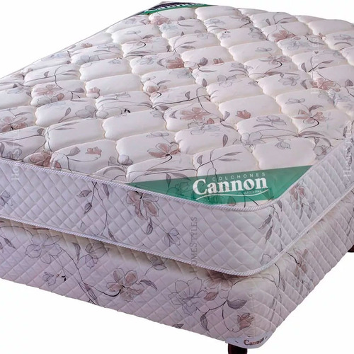 Colchon Y Sommier Cannon Platino 130 X 190 Resortes