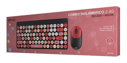 Imagen 5 de 10 de Kit Teclado Y Mouse Inalambrico Combo Pc Tv Usb Noga S5700