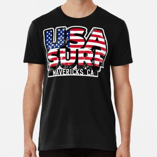 Remera Mavericks Ca - Diseño De Surf Con Bandera De Ee. Uu. 