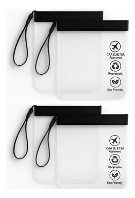 Kit 4 Saquinho Bolsa Zip Lock Aeroporto Viagem Internacional Transparente Liso