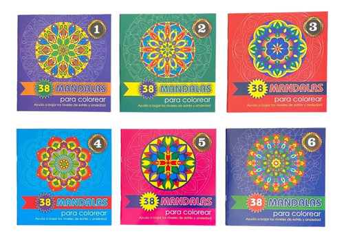 Set Mandalas Para Colorear (6 Libros)