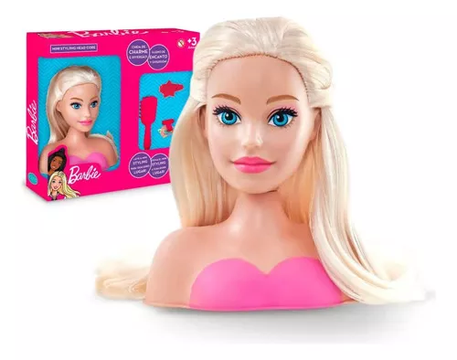 Boneca Barbie Busto Styling Head Faces com 24 Acessórios para