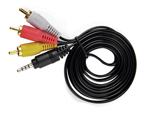 Cable Adaptador Rca Macho Por Estereo Auxiliar Macho 3x1 Av