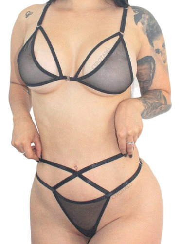 Lenceria Conjunto Ropa Interior Sexy Tanga + Bralette Lucy