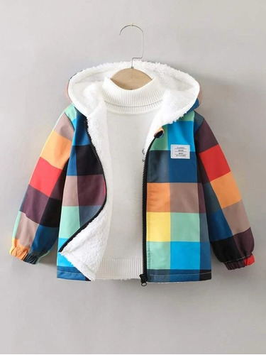 Chaqueta Abrigo De Colores Para Niño Con Capucha Talla 7