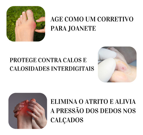 Anel Corretivo Joanete 2 Em 1 Diminui Atrito Entre Dedos