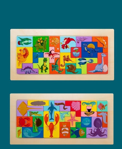 Pack 4 Puzzles Rompecabezas Tetris Puzzles De Madera 3d