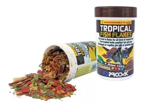 Alimento Tropical Escamas Prodac 200 Gr Acuario Pote Sellado