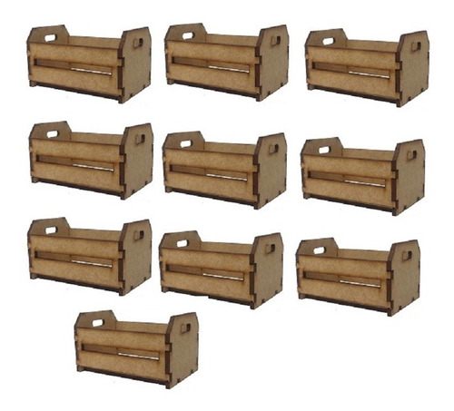 Imagem 3 de 3 de Kit Com 20 Mini Caixotes Caixas De Feira Mdf Lembrancinhas
