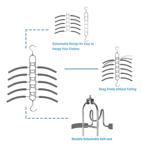 Topia Hanger Percha De Ropa 5 En 1 De Varias Capas Con Espon